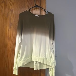 Green ombre all in motion crewneck with pockets